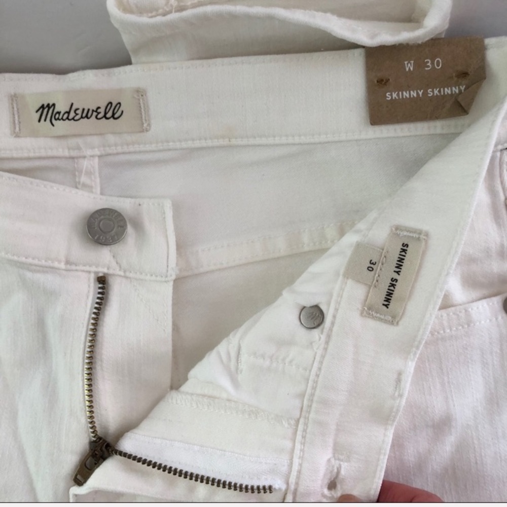 Madewell | Skinny Skinny Off-White Denim Jeans - Picture 4 of 10